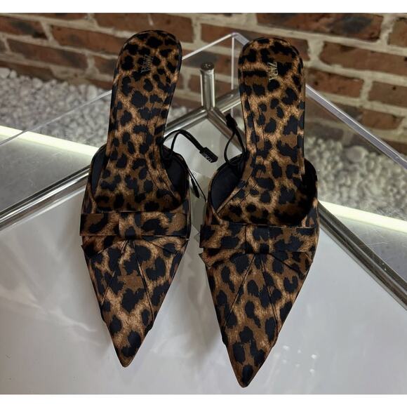 ZARA Leopard Print Heeled Shoes NWT - Picture 8 of 16